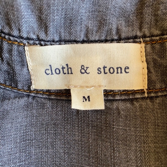 Cloth & Stone grey fitted button down shirt Size M *NEVER WORN* - Picture 10 of 11